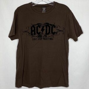 AC/DC Brown Short Sleeve Band Tee